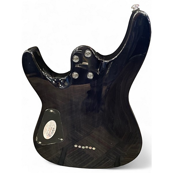 Used Schecter Guitar Research Diamond Series Black and Silver Solid Body Electric Guitar