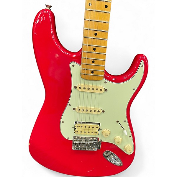 Used Squier Stratocaster Korean red Solid Body Electric Guitar