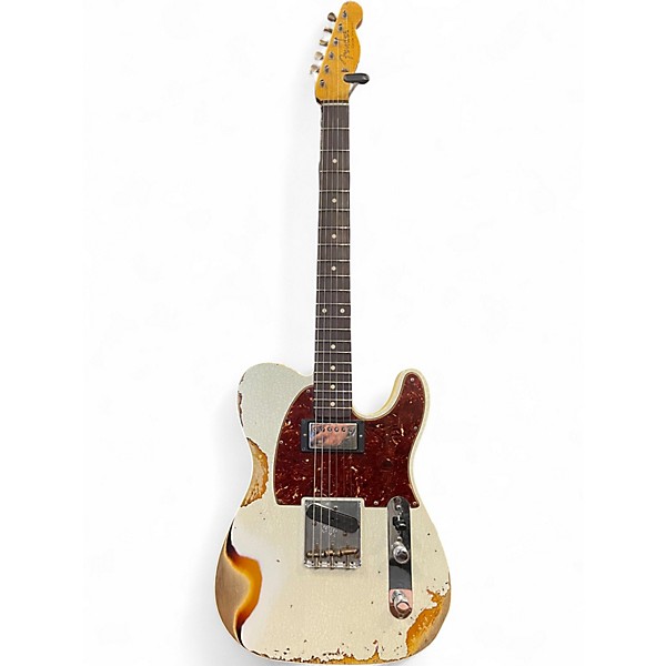 Used 2021 Fender American Custom LTD 60 telecaster relic olympic white over 3 color sunburst heavy relic Solid Body Electr...