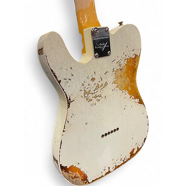 Used 2021 Fender American Custom LTD 60 telecaster relic olympic white over 3 color sunburst heavy relic Solid Body Electr...