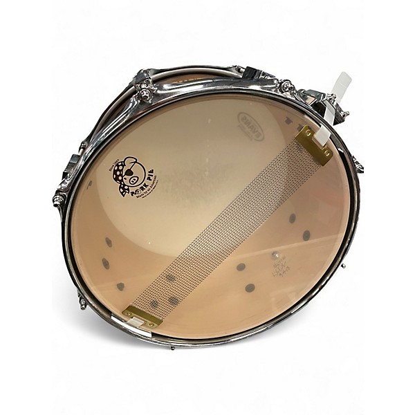Used Pork Pie USA 7X13 EXOTIC ZEBRAWOOD SNARE Natural Drum