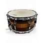 Used Pork Pie USA 7X13 EXOTIC ZEBRAWOOD SNARE Natural Drum