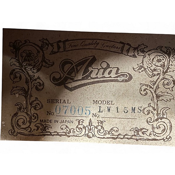 Vintage 1970s Aria lw15ms Natural Acoustic Guitar