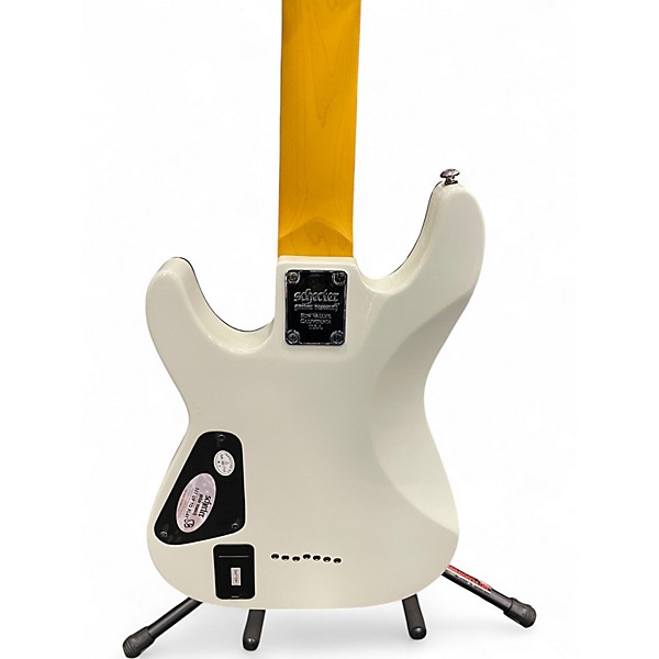 Used Schecter Guitar Research Demon 7 String White Solid Body Electric Guitar