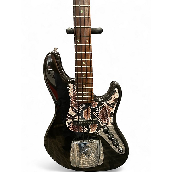 Used Fender American Deluxe Jazz Bass Montego Black Electric Bass Guitar