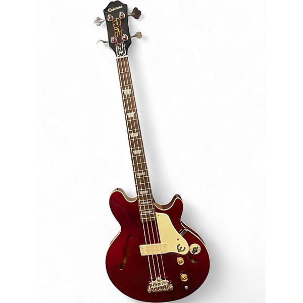 Used Epiphone Jack Casady Signature Candy Apple Red Electric Bass Guitar