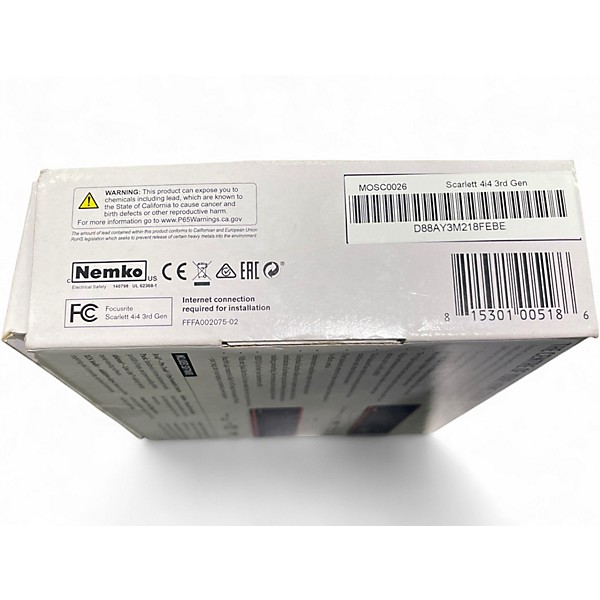 Used Focusrite Scarlett 4i4 Gen 3 Audio Interface