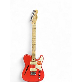 Used Squier Paranormal Cabronita Thinline Telecaster Fiesta Red Hollow Body Electric Guitar
