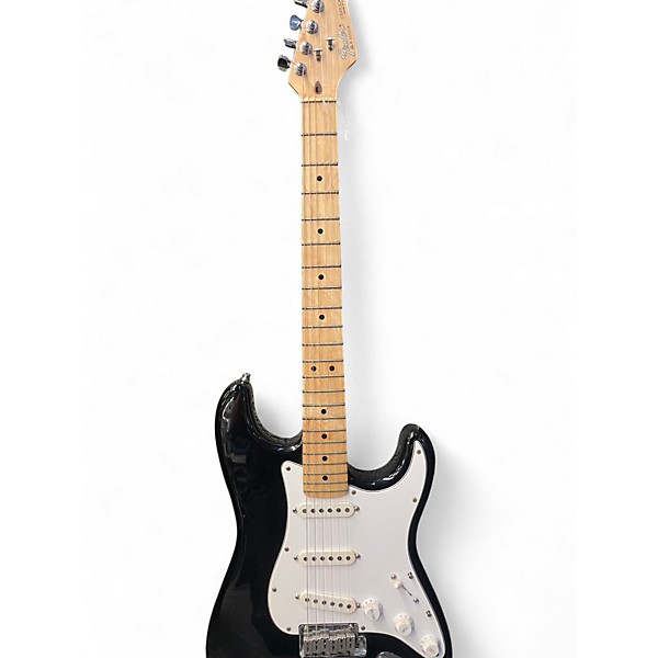 Vintage 1980s Fender Standard Stratocaster Black Solid Body Electric Guitar