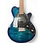 Used Godin SDXT Blue Leaf Top Solid Body Electric Guitar
