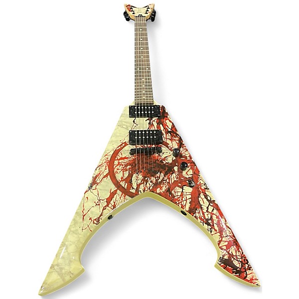 Used Dean  Michael Amott Flying V print Solid Body Electric Guitar