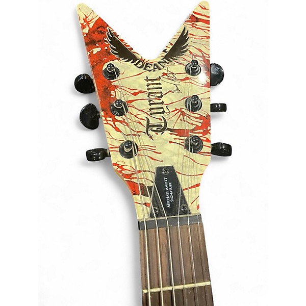 Used Dean  Michael Amott Flying V print Solid Body Electric Guitar