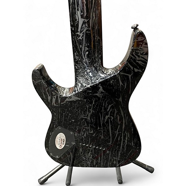 Used Schecter Guitar Research C8 Silver Mountain Multiscale Distressed black satin Solid Body Electric Guitar