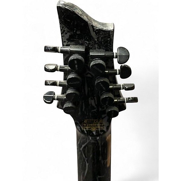 Used Schecter Guitar Research C8 Silver Mountain Multiscale Distressed black satin Solid Body Electric Guitar