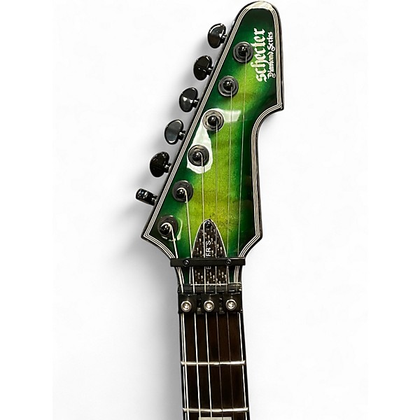 Used Schecter Guitar Research E-1-FR-S GREEN BURST Solid Body Electric Guitar