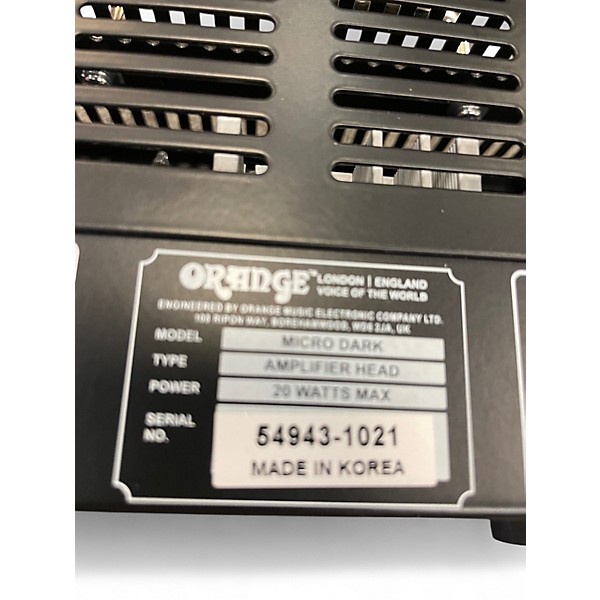 Used Orange Amplifiers Micro Dark 20W Tube Guitar Amp Head