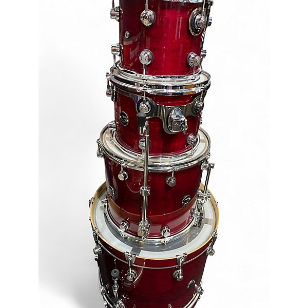 Used DW 4 Piece PERFORMER CHERRY STAIN LAQUER Drum Kit