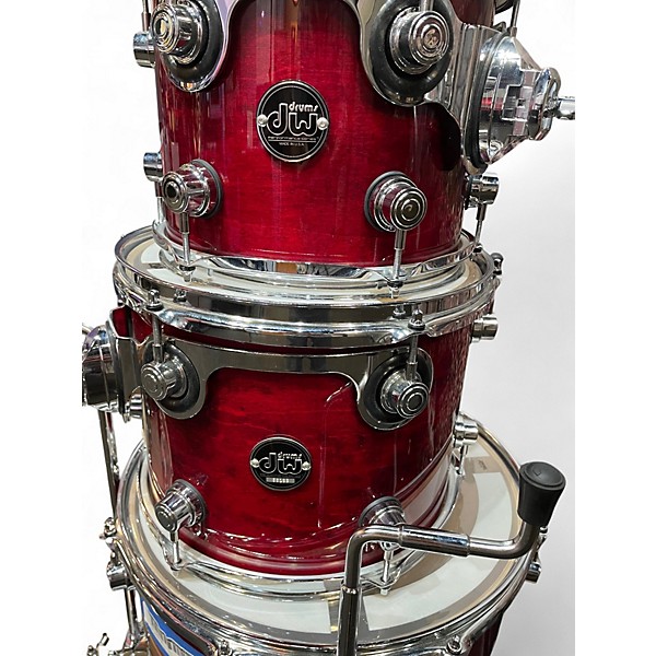 Used DW 4 Piece PERFORMER CHERRY STAIN LAQUER Drum Kit
