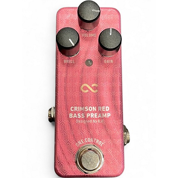 Used One Control CRIMSON RED BASS PREAMP Bass Effect Pedal
