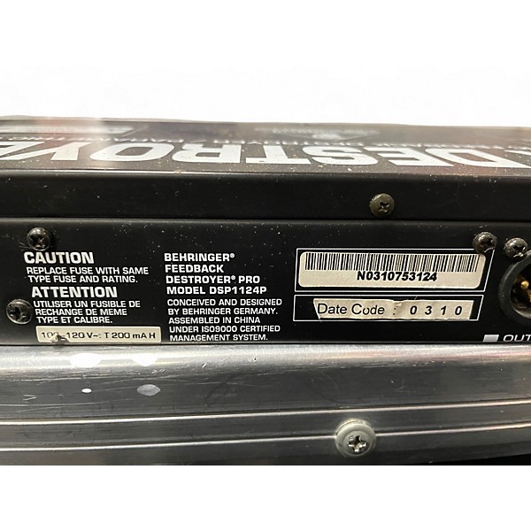 Used Behringer Feedback Destroyer Pro DSP1124P Feedback Suppressor