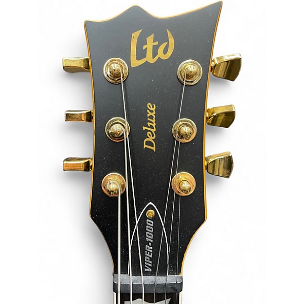 Used ESP LTD Viper 1000 Deluxe Vintage Black Solid Body Electric Guitar