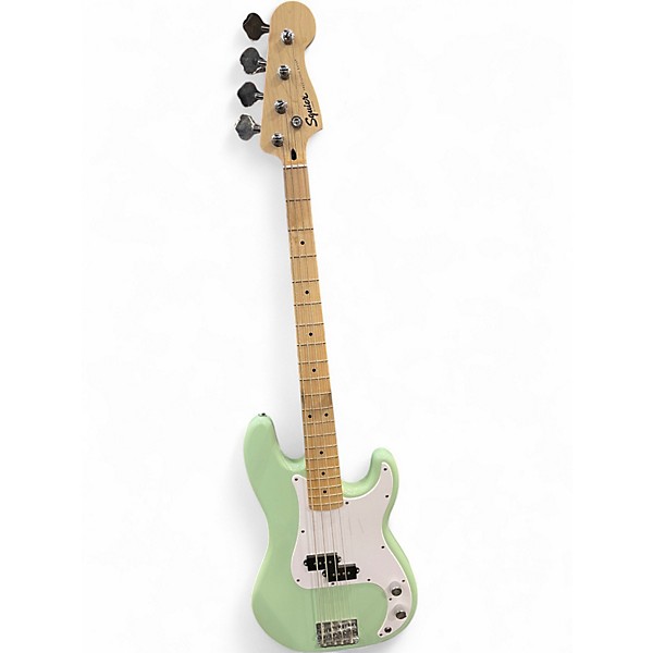Used Squier Precision Bass Surf Green Electric Bass Guitar