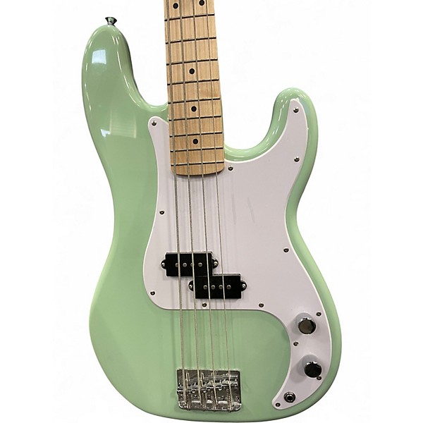 Used Squier Precision Bass Surf Green Electric Bass Guitar