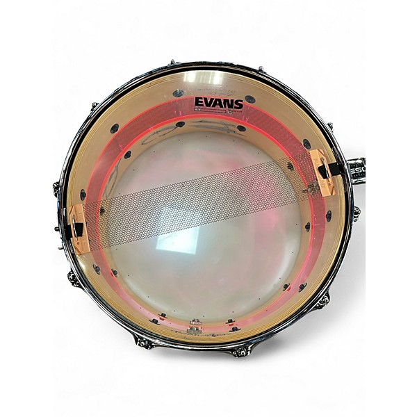 Used Hog Chain 14X6.5 custom snare walnut and red acrylic Drum