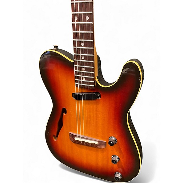 Vintage 1989 Fender HMT Telecaster 3 Color Sunburst Hollow Body Electric Guitar