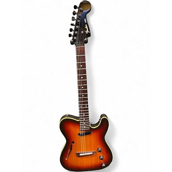Vintage 1989 Fender HMT Telecaster 3 Color Sunburst Hollow Body Electric Guitar