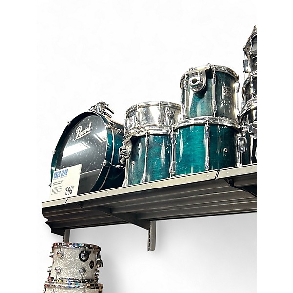 Used Pearl 5 Piece Export Trans Green Drum Kit