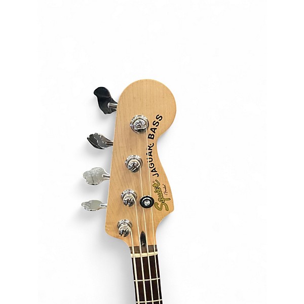 Used Squier JAGUAR Black Electric Bass Guitar