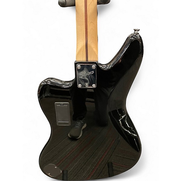 Used Squier JAGUAR Black Electric Bass Guitar