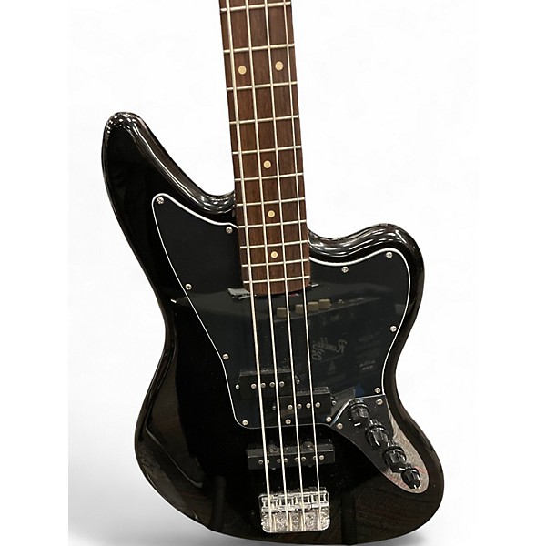 Used Squier JAGUAR Black Electric Bass Guitar