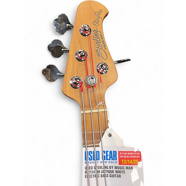 Used Sterling by Music Man RAY34 HH Antique White Electric Bass Guitar