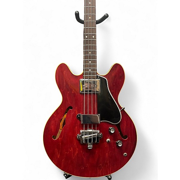 Used 1960s Gibson Hollowbody Bass E132C Candy Apple Red Electric Bass Guitar