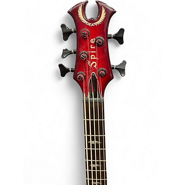 Used Dean SPIRE 5 STRING Red Electric Bass Guitar