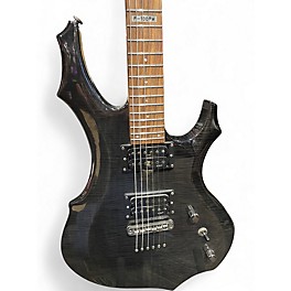 Used ESP ltd  f100fm Trans Black Solid Body Electric Guitar