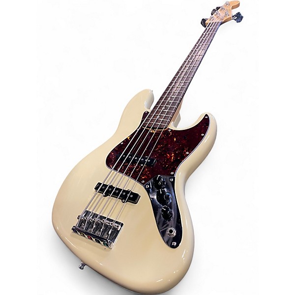 Used Fender American Professional Jazz Bass V Olympic White Electric Bass Guitar