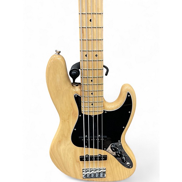 Used Fender American Pro Jazz Bass v Natural Electric Bass Guitar