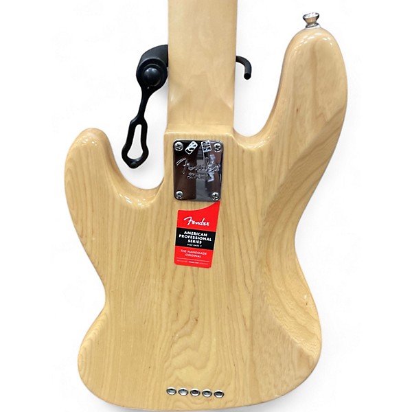 Used Fender American Pro Jazz Bass v Natural Electric Bass Guitar