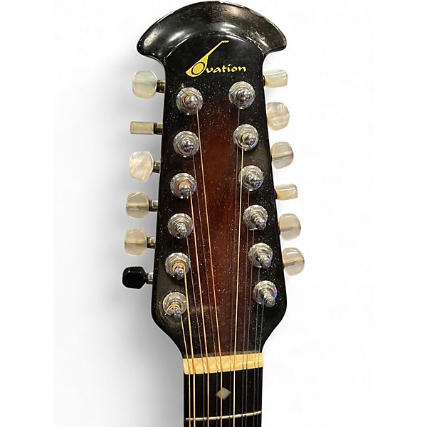 Used Ovation 1755 BALLADEER Sunburst 12 String Acoustic Electric Guitar