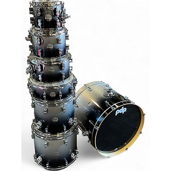 Used PDP by DW 7 Piece Concept Maple Silver to Black Fade Drum Kit