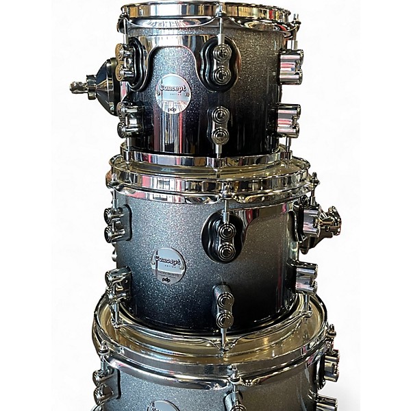 Used PDP by DW 7 Piece Concept Maple Silver to Black Fade Drum Kit