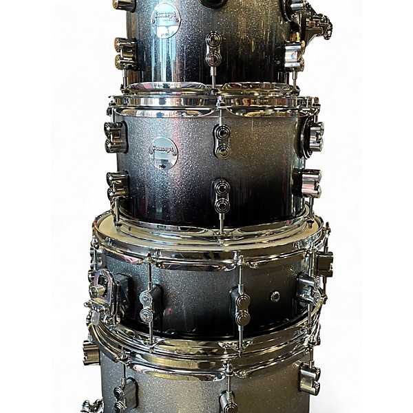 Used PDP by DW 7 Piece Concept Maple Silver to Black Fade Drum Kit