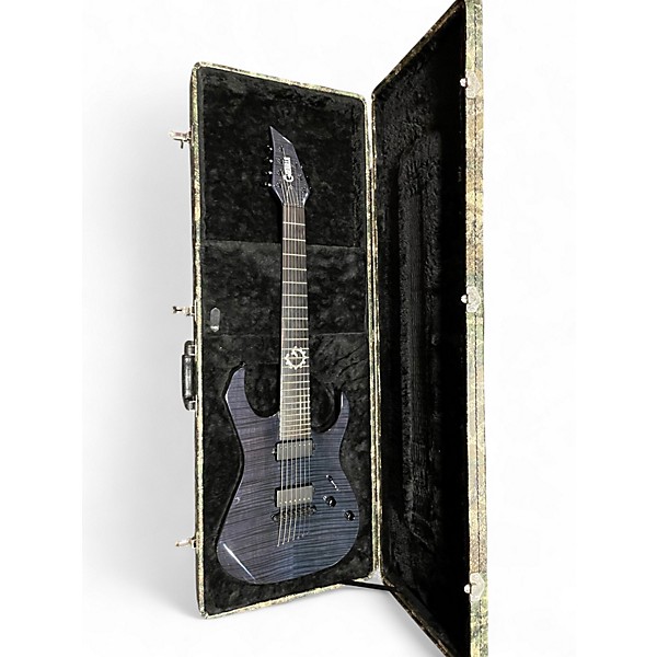 Used Guerilla 7 string solid body Trans Blue Solid Body Electric Guitar