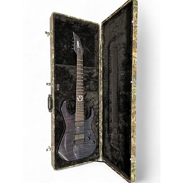 Used Guerilla 7 string solid body Trans Blue Solid Body Electric Guitar