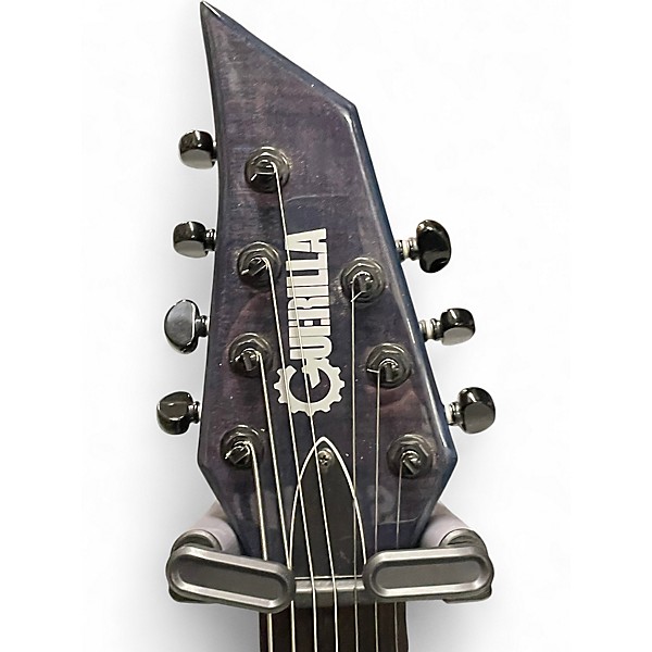 Used Guerilla 7 string solid body Trans Blue Solid Body Electric Guitar