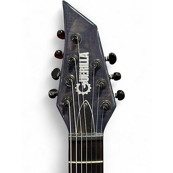 Used Guerilla 7 string solid body Trans Blue Solid Body Electric Guitar