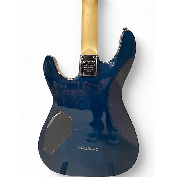 Used Schecter Guitar Research Omen Extreme 6 Ocean Blue Burst Solid Body Electric Guitar